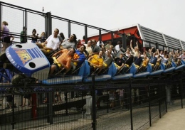 The Millennium Force roller coaster at Cedar Point in Sandusky, Ohio.