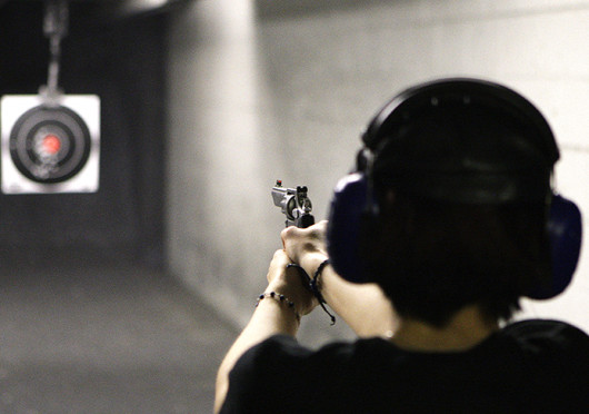 A shooter practices her aim. Concealed carry is prohibited on OSU’s campus, a policy some say leaves students more likely to be victimized by campus crime.
