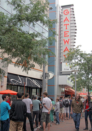 People line up at Gateway Film Center on High Street for a ‘Breaking Bad’ Finale Party the evening of Sept. 29. Credit: Ritika Shah / Asst. photo editor
