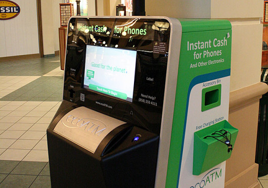 An ecoATM, a kiosk that buys back used electronics directly from ...