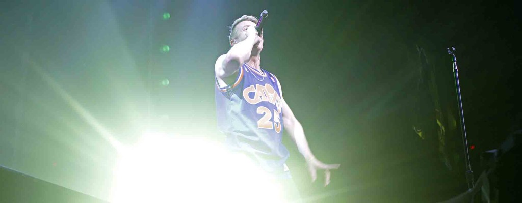 Rapper Macklemore. Macklemore and Ryan Lewis performed Nov. 6 at Nationwide Arena. Credit: Shelby Lum / Photo editor 