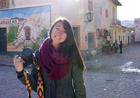 Shelby Lum stands in the city square in Humahuaca, Argentina during her winter break in July 2012.