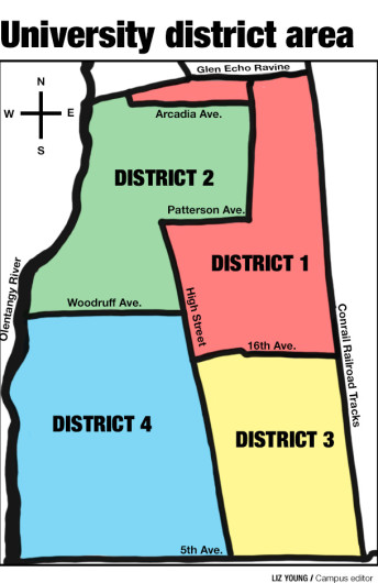 The university district area as defined by OSU's contract with Huntington. Click to expand.