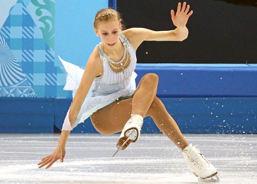 Polina Edmunds of the USA performs in the women's free skate figure skating finals Feb. 20 during the Winter Olympics in Sochi, Russia. Credit: Courtesy of MCT