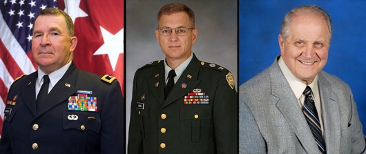 From left: Retired Maj. Gen. Tod Carmony,  retired Col. Mark Storer and Capt. Jim Houston, Sr., are set to be inducted into the OSU Army ROTC Alumni Society’s Hall of Fame. Credit: Courtesy of Doug Huber