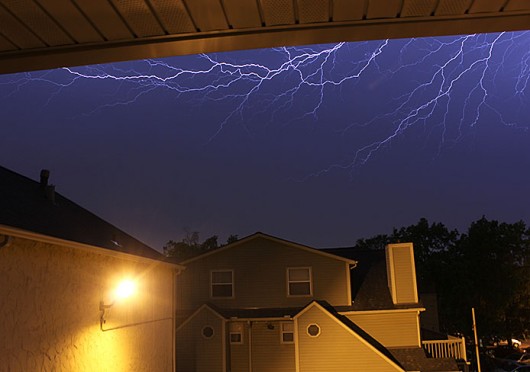 Lightning during a May storm in Columbus. Credit: Shelby Lum / Photo editor