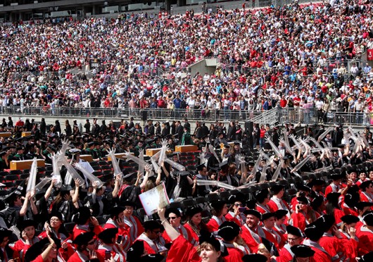 OSU students at the Spring Commencement ceremony May 5, 2013.  Credit: Shelby Lum / Photo editor