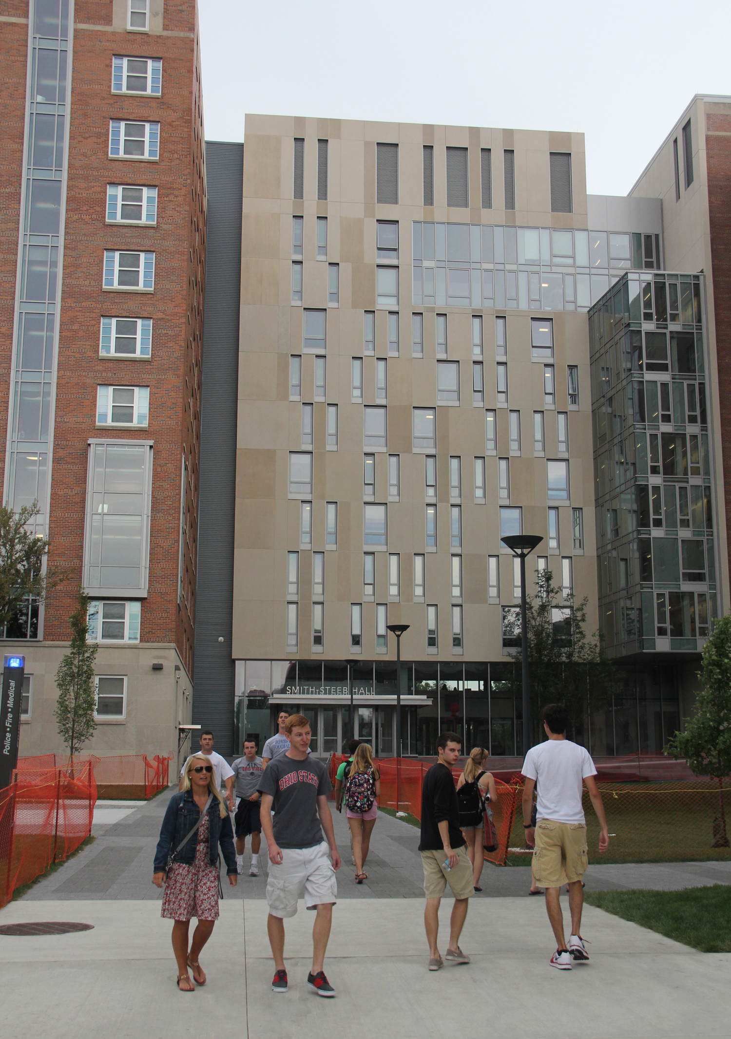 People walk in front of Smith-Steeb Hall on South Campus. Starting with the 2016-17 academic year, second-year students are set to be required to live on campus.