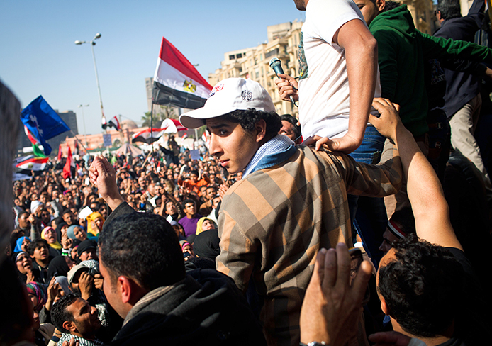 Tens of thousands of Egyptians protested Jan. 25, 2013 in Tahrir Square in Cairo.