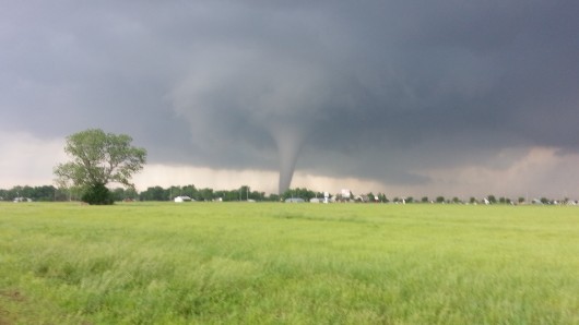 A tornado touches down in Oklahoma in spring 2013. Credit: Courtesy of John Banghoff 