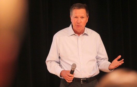 Ohio Gov. John Kasich speaks to about 280 attendees at the OSU College Republicans Campaign Kickoff Event on Sept. 8 at the Ohio Union. Kasich is running for re-election in November. Credit: Mark Batke / Photo editor