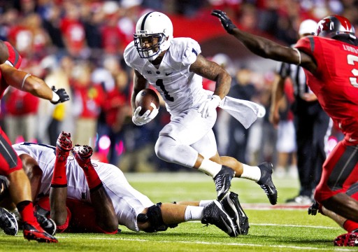 Penn State senior running back Bill Belton (1) carries the ball against Rutgers at High Point Solutions Stadium in Piscataway, N.J., on Sept. 13. Penn State won, 13-10.  Credit: Courtesy of MCT