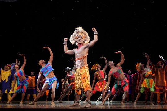 Jelani Remy as Simba and the ensemble performs ‘He Lives in You.’ Credit: Photo by Joan Marcus 