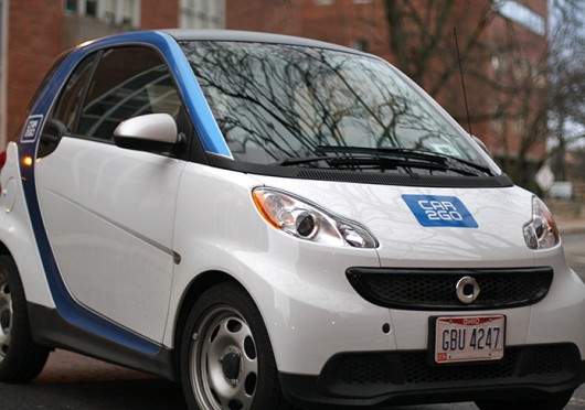 A car2go smart car parked on OSU’s campus. Credit: Lantern file photo