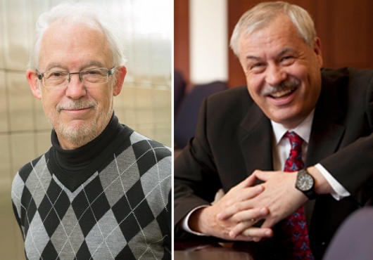 (Left) Martin Tusler, a research specialist in psychology at OSU, (Right) Rene Stulz, the Everett D. Reese Chair of Banking and Monetary Economics at OSU’s Fisher College of Business.  Credit: Courtesy of OSU