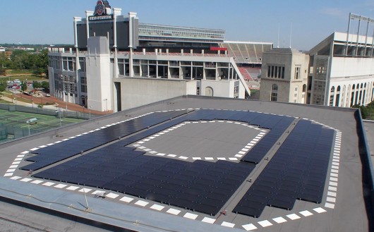 AEP Energy recently installed a solar array on the roof of OSU’s RPAC. Credit: Courtesy of OSU