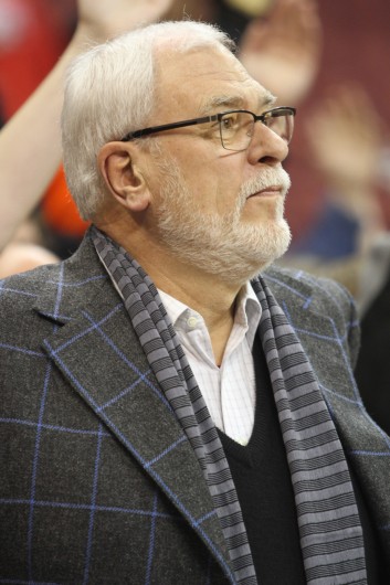 New York Knicks president Phil Jackson was at the Schottenstein Center on Feb. 26 to watch OSU beat Nebraska, 81-57. Jackson could be facing a fine from the NBA for comments about OSU freshman guard D'Angelo Russell. Credit: Samantha Hollingshead / Lantern photographer