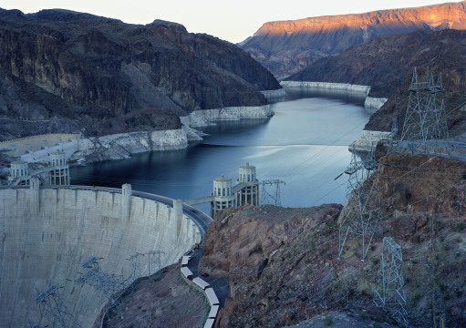 A photo of the Hoover Dam and Lake Mead on the Nevada/Arizona border, taken by Mitch Epstein in 2007. The photo will be shown in "American Power," which takes place at the Wexner Center Thursday and Friday. Credit: Courtesy of Sikkema Jenkins & Co., New York.