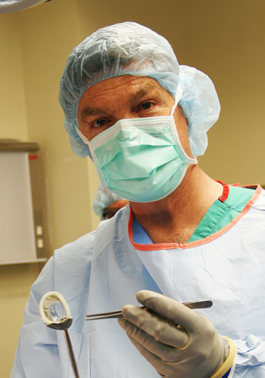 Christopher Kaeding, the executive director of Ohio State’s Sports Medicine, was recently the first surgeon in the U.S. to implant a new plastic meniscus device. Credit: Courtesy of Wexner Medical Center