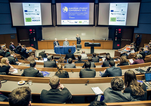The first plenary of the European Student Conference is conducted at the Yale School of Management on Feb. 14. Credit: Courtesy of European Student Conference / Philipp Arndt 