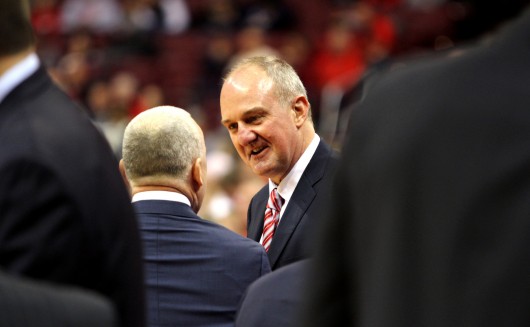 OSU coach Thad Matta has seen his team shoot just 63 percent from the charity strip in Big Ten games, and 68 percent for the entire season. Credit: Samantha Hollingshead / Lantern photographer