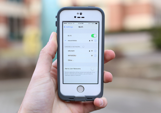 Of the more than 9,000 access points available for OSU's wireless network, a reported 1,925 are scheduled to be upgraded by the end of this semester. Photo illustration by Mark Batke 