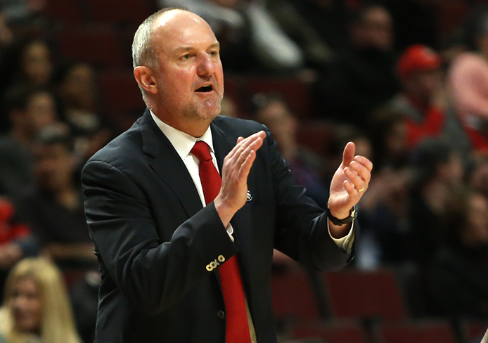 Coach Thad Matta picked up his OSU program record 298th win against Minnesota on March 12 in Chicago. OSU won the Big Ten Tournament matchup, 79-73. Credit: Mark Batke / Photo editor