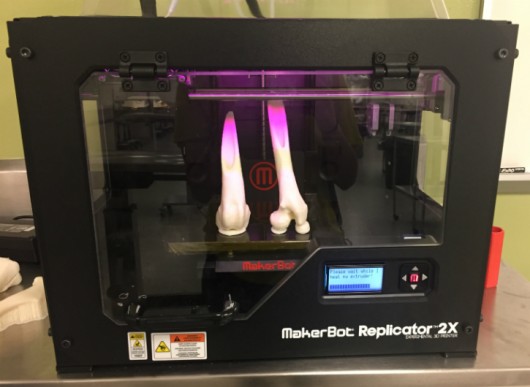 With input of a CT scan, the 3-D printer is able to create a plastic model within four hours. Credit: Rubina Kapil