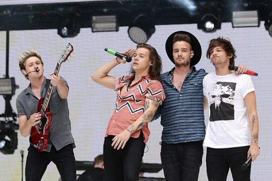 Niall Horan, Harry Styles, Liam Payne and Louis Tomlinson of One Direction perform on stage during Capital FM's Summertime Ball at Wembley Stadium in London on June 6, 2015. Photo Courtesy of TNS