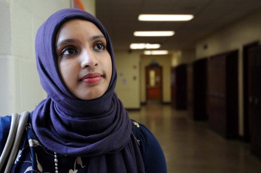 Towson high school student Amara Majeed has provided commentary for CNN on issues affecting the Muslim community. She founded The Hijab Project, which is meant to foster social awareness of prejudice in the United States against girls and women who wear head-scarves. She also wrote a book of biographies on Muslims to help dispel disparaging opinions that people have of Muslims. (Algerina Perna/Baltimore Sun/TNS)