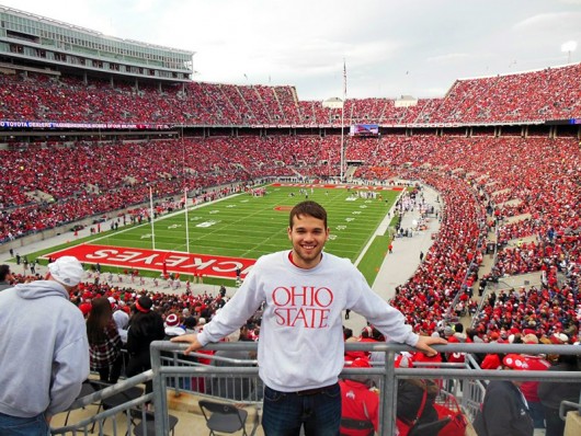 Austin Manna during an Ohio State football game. Credit: Courtesy of Sean Robbins