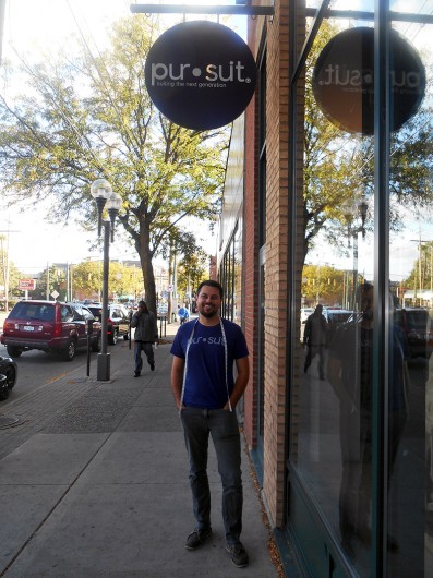 Nate DeMars, owner of Pursuit, stands outside the new Pursuit store. Credit: Cameron Carr / For The Lantern