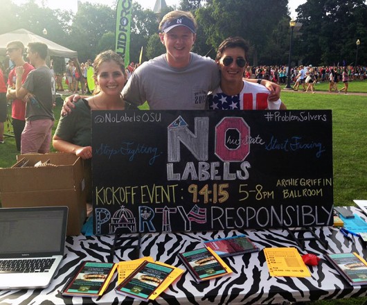 Volunteers for No Labels during OSUs involvement fair on August 25. Credit: Courtesy of @NoLabelsOSU 