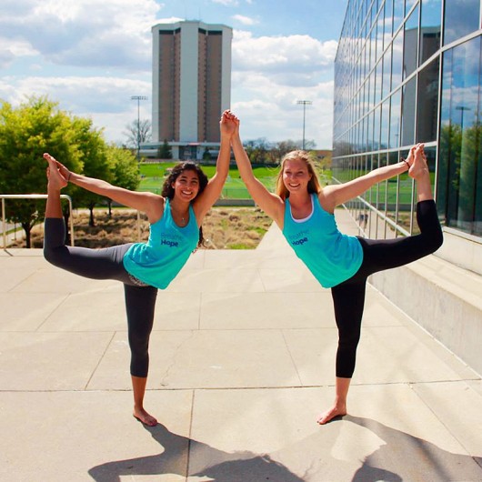 Members of the Breath Hope Yoga Club pose for a picture. Credit: Courtesy of Hannah Rinehardt