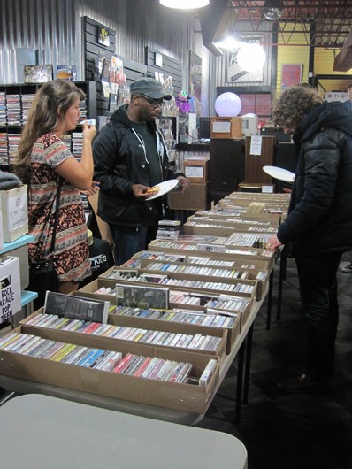 Customers browse through cassette tapes at Used Kids Records, located at 1980 N High St. Credit: Hannah Herner / Lantern Reporter