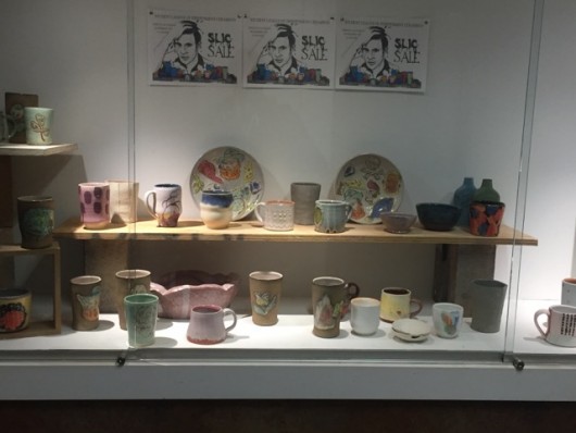 Some of the ceramics that will be sold at the SLIC annual pottery sale. Credit: Sade Tavarez | Lantern Reporter 