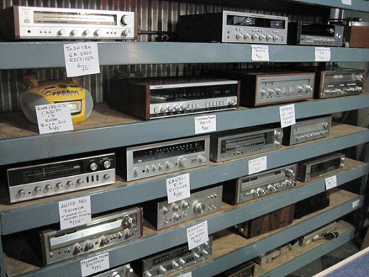 Some refurbished stereos at Used Kids Records located at 1980 N. High St. Credit: Hannah Herner | Lantern Reporter 