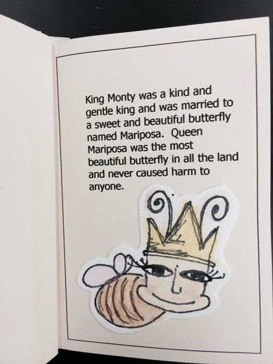 A page from "King Monty and the Creation of the Mantispid" a book made by one of Anelli's former students. Credit: Courtesy of Carol Anelli 