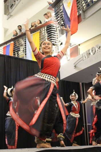 Odissi at Ohio State, a student club featuring Indian culture performs traditional indian dance at Taste of OSU at Ohio Union on Feb. 19. Credit: Shiyun Wang | Lantern Photographer