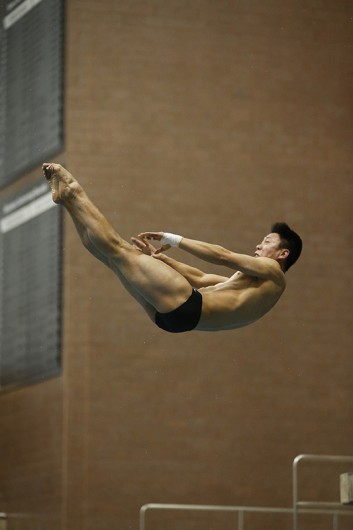 OSU sophomore Colin Zeng dives during a meet. Credit: Courtesy of OSU 