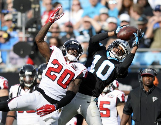 Former Buckeye and Carolina Panthers receiver Corey Brown (10) goes up for a catch during the NFC Championship Game against Arizona on Jan. 3 in Charlotte, North Carolina. Credit: Courtesy of TNS