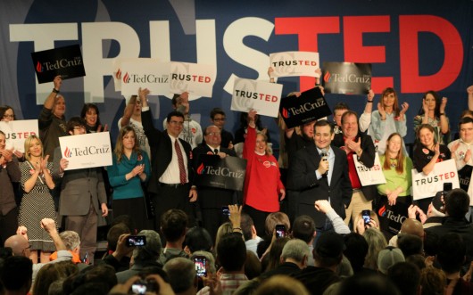 Sen. Ted Cruz speaks to supporters during a rally at the Northland Performing Arts Center in Columbus, Ohio on March 13. Credit: Michael Huson / Campus Editor